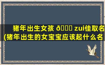 猪年出生女孩 🐛 zui
佳取名(猪年出生的女宝宝应该起什么名 🦍 字好)